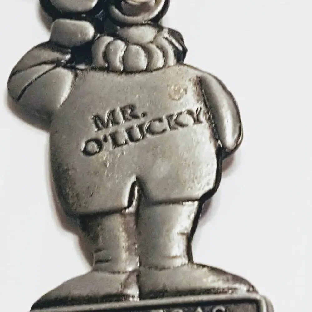 Metal Fitzgerald Casino Mr. O'Lucky Key Chain Vintage Las Vegas, NV.